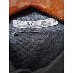 Criquet Organic Cotton Polo Shirt Men XXL Long Sleeve Pocket Buttons Golf Rugby